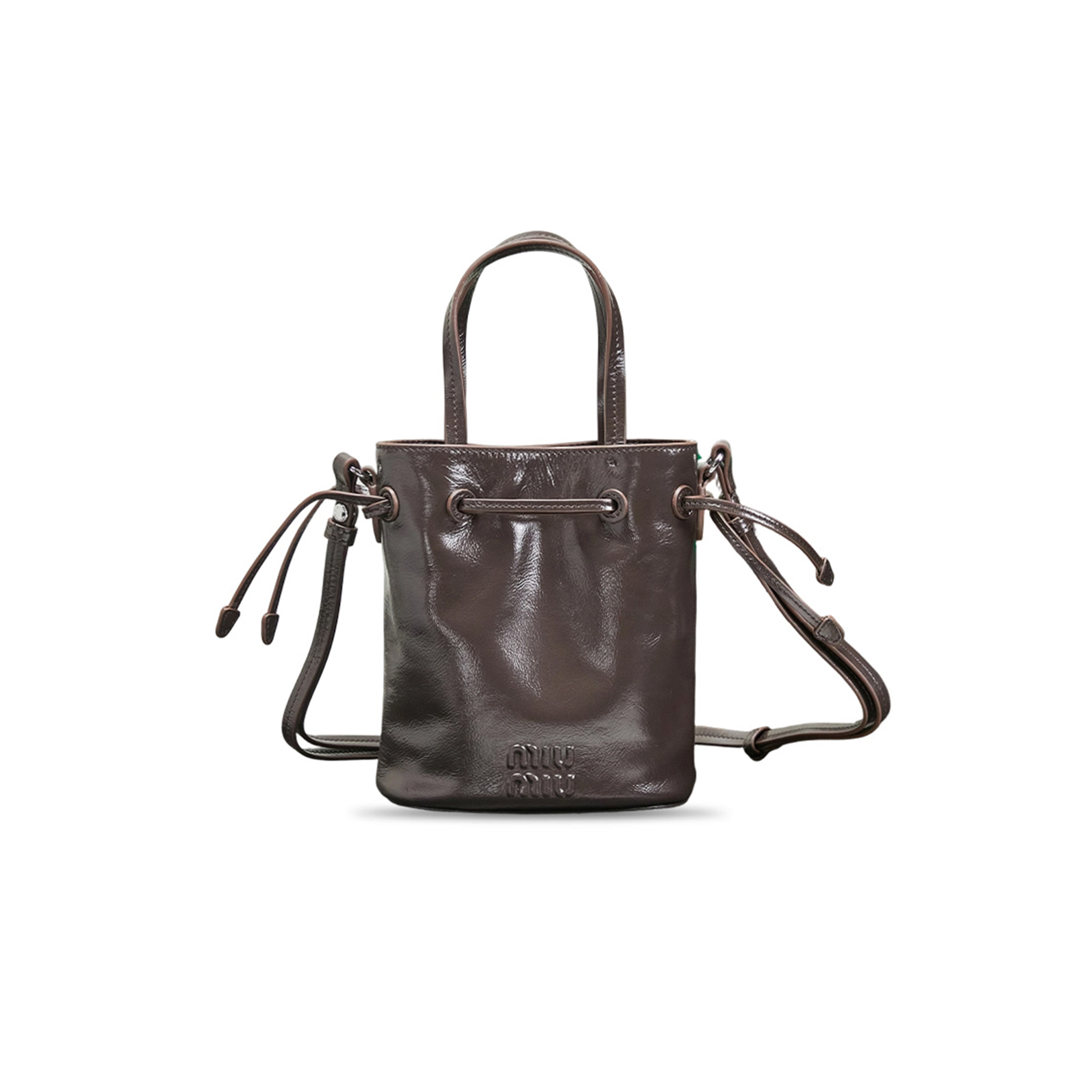 MIU MIU SHINY LEATHER POUCH 5NF468 (18*15*8cm)